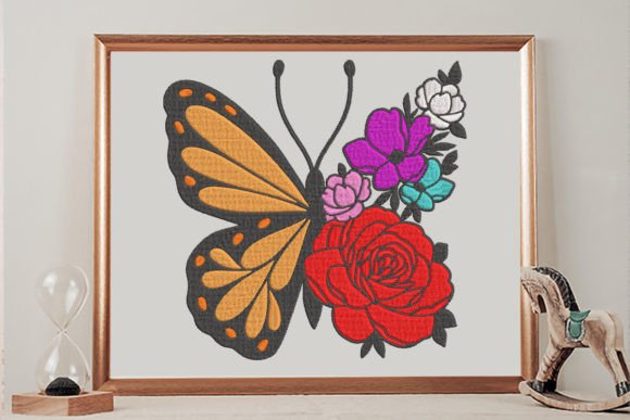 Butterfly Floral Embroidery for Boutique Apparel