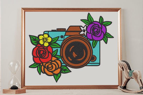 Camera Floral Embroidery Design Review for Business Use