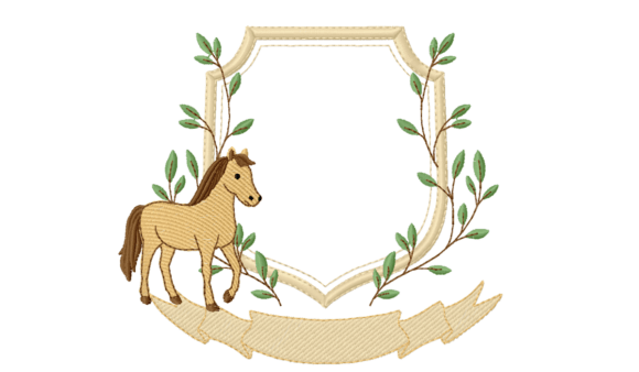 Charming Horse Frame Embroidery Design – Floral for Boutique Apparel