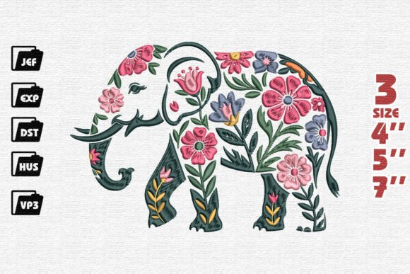 Colorful Folk Art Floral Elephant Review