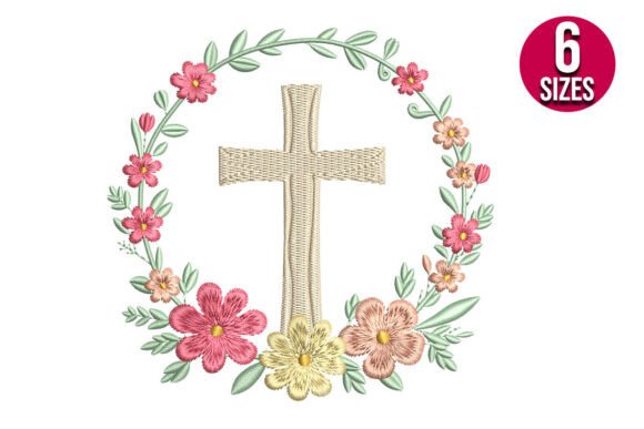 Cross with Floral Wreath: An Embroidery Design Review