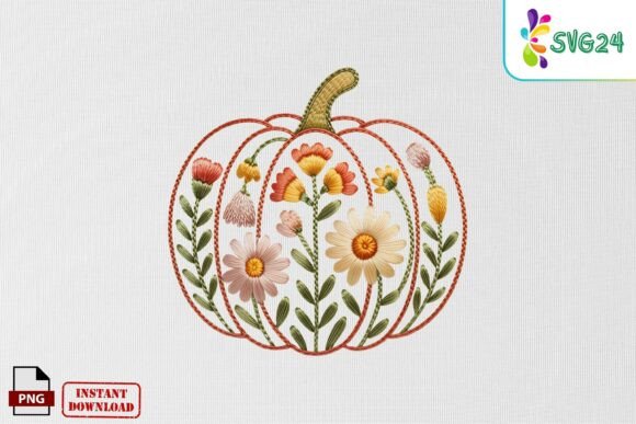 Floral Autumn Pumpkin Patch Embroidery Design Review