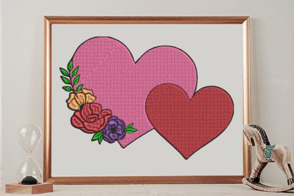 Floral Double Hearts Embroidery Design Review for Business Use