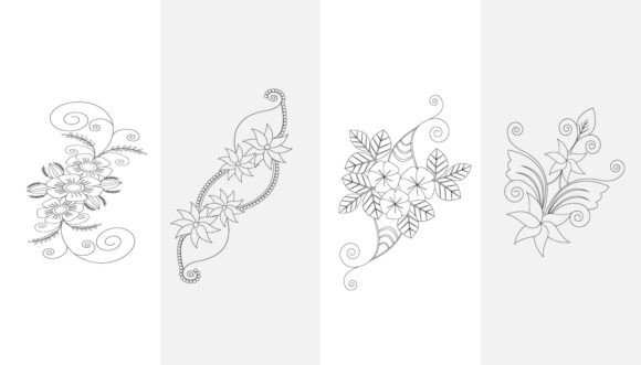Floral Embroidery Flower Line Art Design Review