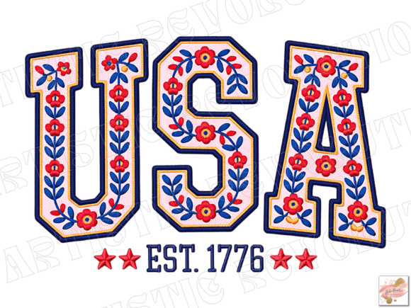 Floral Embroidery USA Png Retro America Review