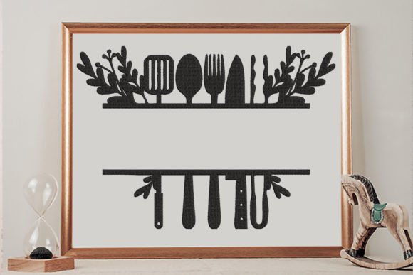 Floral Kitchen Split Text Frame Review for Sweatshirt Embroidery